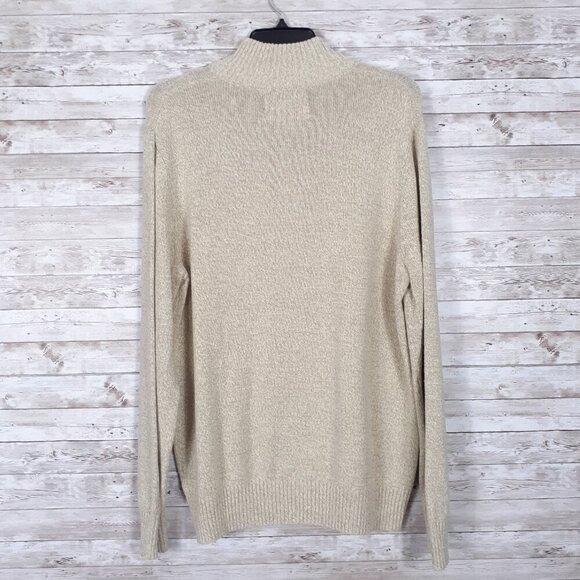 Urban Pipeline Mens Henley Sweater XL Button Zip Beige Soft Cotton Blend 6x3A - Picture 2 of 4